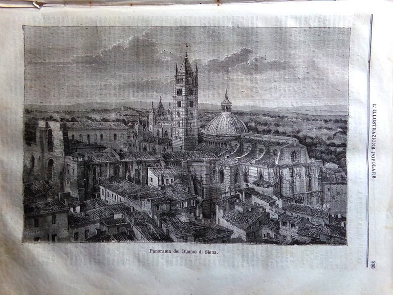 L'Illustrazione Popolare 28 Gennaio 1872 Eclisse Totale Sole Duomo Siena …