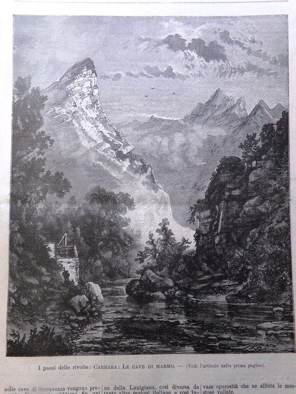 L'Illustrazione Popolare 28 Gennaio 1894 Cave Carrara Falò Castelvetrano Mocenni