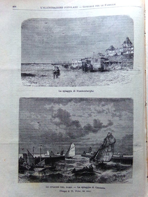 L'illustrazione Popolare 28 Luglio 1889 Spiagge Giordano Golfo di Napoli …