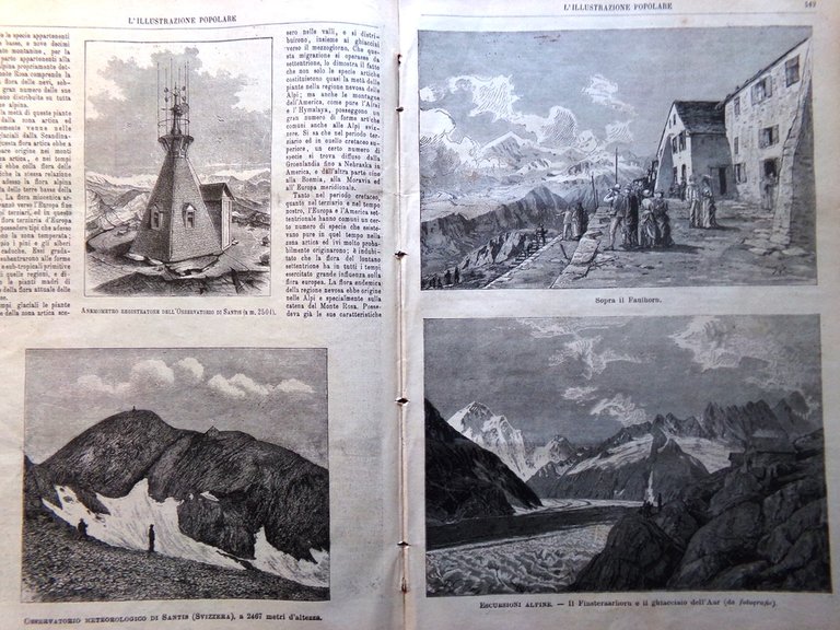 L'illustrazione Popolare 29 Agosto 1886 Faulhorn San Bernardo Lumme Doré …