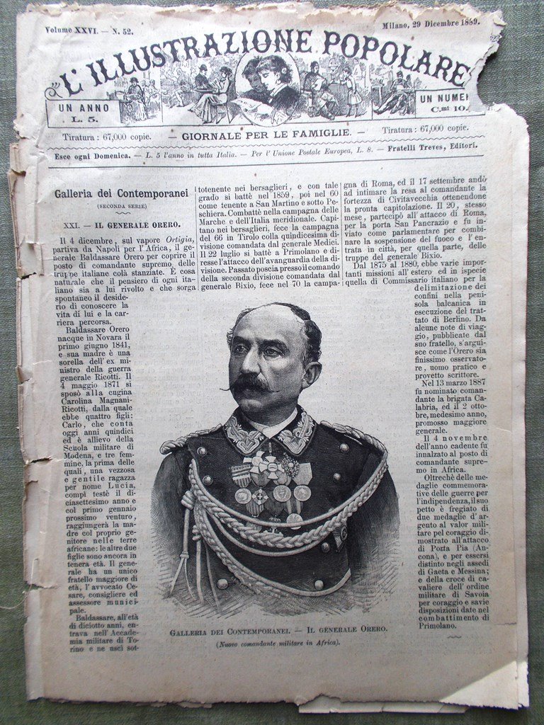 L'illustrazione Popolare 29 Dicembre 1889 Orero Capitano Casati Henry Stanley