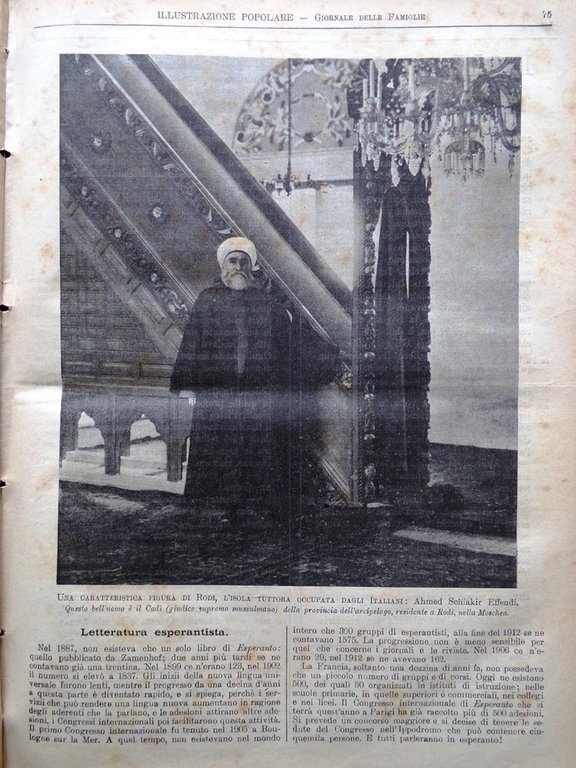 L'Illustrazione Popolare 29 Gennaio 1914 Giovanni Prati Carcano Sanremo Farmacia