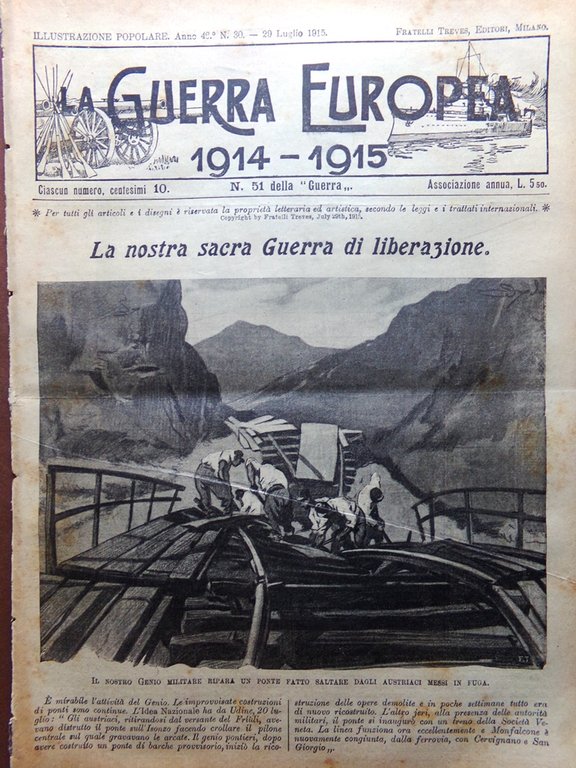 L'Illustrazione Popolare 29 Luglio 1915 WW1 Battaglia di Plava Aquileia … | Immagine Gallery 1