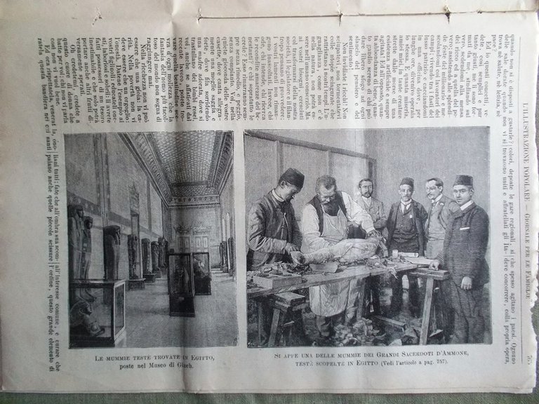 L'illustrazione Popolare 29 Novembre 1891 Palermo Sacerdoti Ammone Ponte Galera