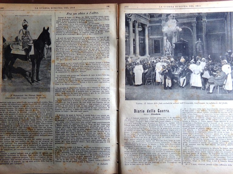 L'Illustrazione Popolare 29 Ottobre 1914 WW1 Maeterlinck Sudermann Belgio Morti