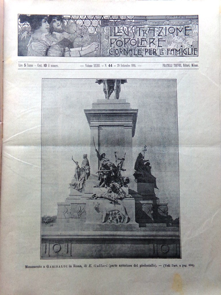 L'Illustrazione Popolare 29 Settembre 1895 Garibaldi Roma Spedizione Nansen Polo