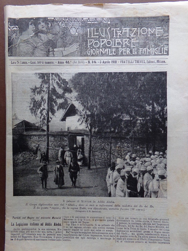 L'Illustrazione Popolare 3 Aprile 1910 Menelik Festa del Ramadan Chartres …