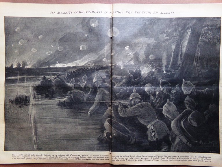 L'Illustrazione Popolare 3 Dicembre 1914 WW1 Arras Peroyse Guerra Fiandre …