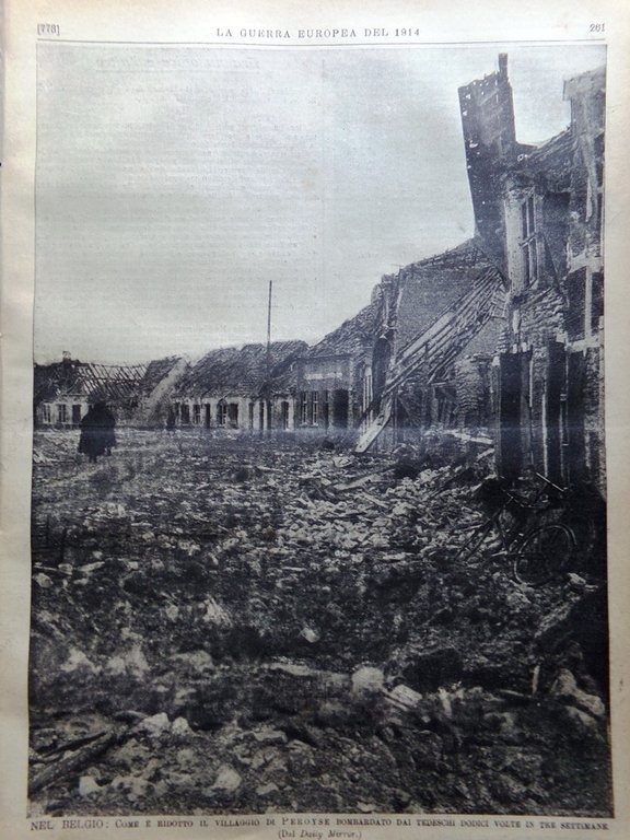L'Illustrazione Popolare 3 Dicembre 1914 WW1 Arras Peroyse Guerra Fiandre …