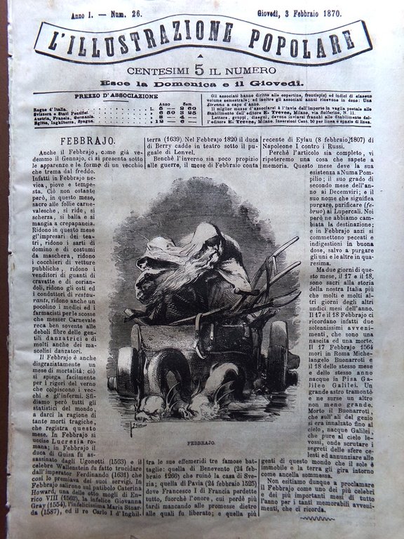 L'illustrazione Popolare 3 Febbraio 1870 Catania Isole Corallo Bora Pansa … | Immagine Gallery 1