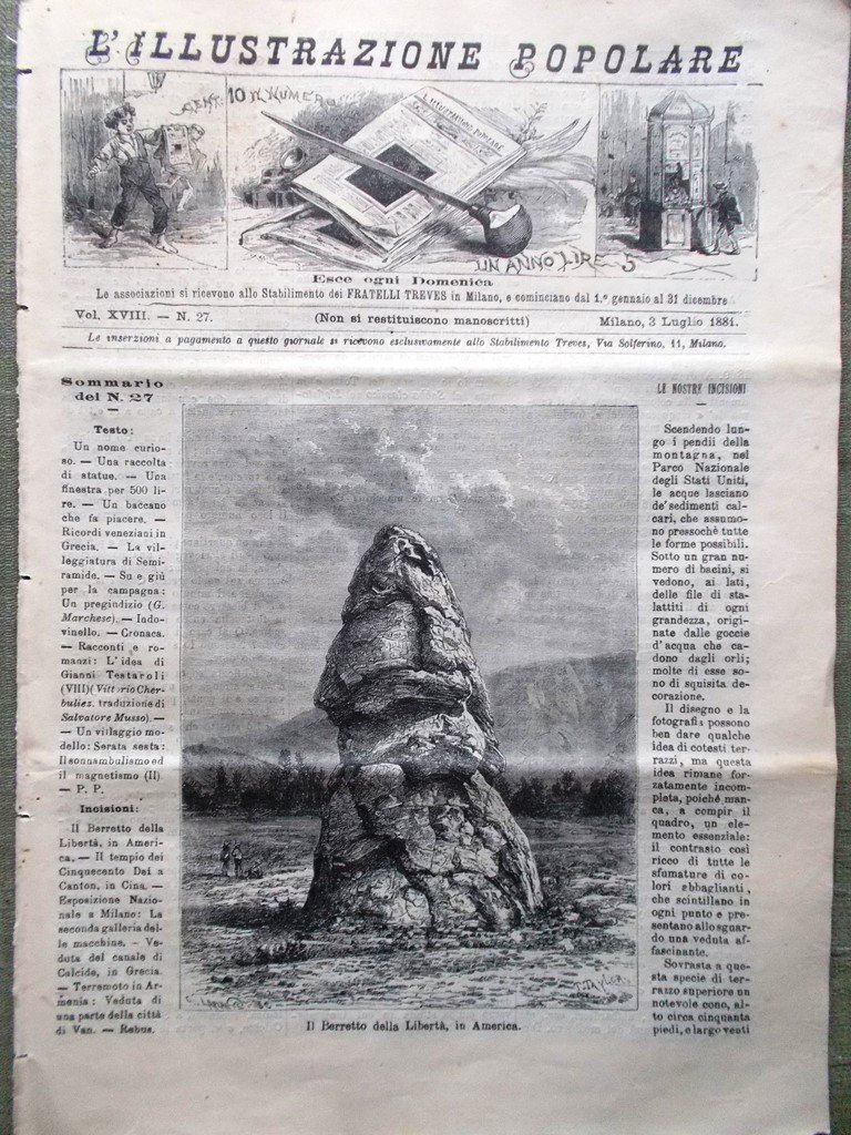 L'illustrazione Popolare 3 Luglio 1881 Terremoto Armenia Calcide Canton Cina …
