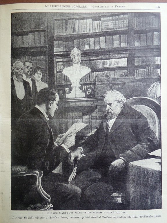 L'illustrazione Popolare 3 Marzo 1907 Morte di Giosuè Carducci Numero …
