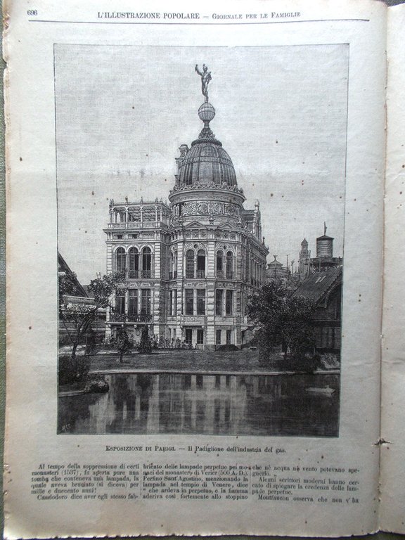 L'illustrazione Popolare 3 Novembre 1889 Emile Augier Cremazione Padiglione Roma