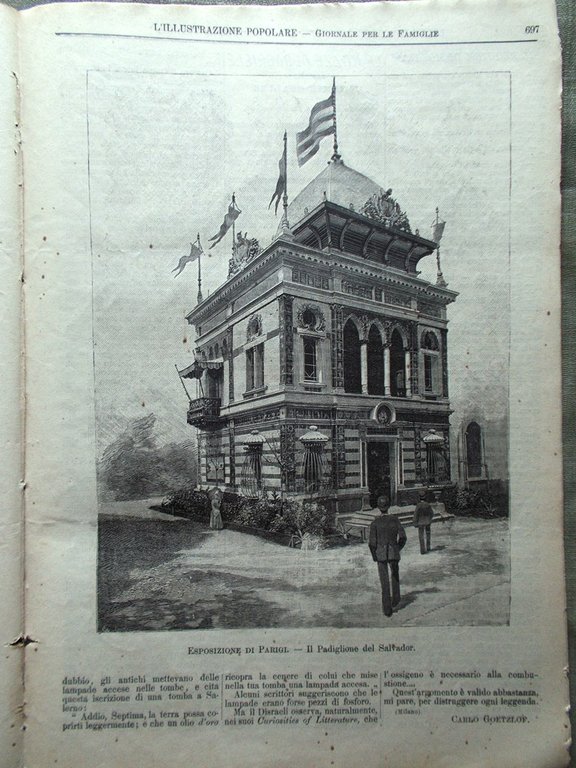 L'illustrazione Popolare 3 Novembre 1889 Emile Augier Cremazione Padiglione Roma