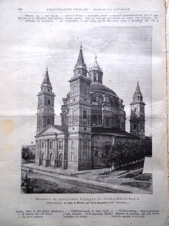 L'illustrazione Popolare 30 Agosto 1891 Acqui Santuario di Mondovì Rocciamelone