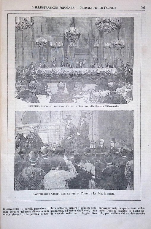 L'Illustrazione Popolare 30 Novembre 1890 Robert Koch Tubercolosi Crispi Napoli