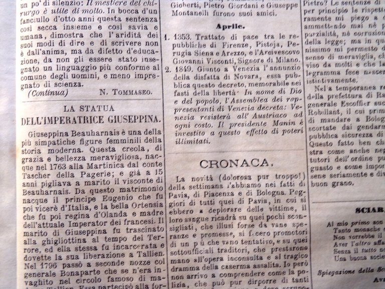 L'illustrazione Popolare 31 Marzo 1870 Duello Alarcon Aventino Giuseppina Parigi
