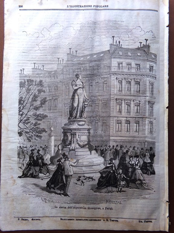 L'illustrazione Popolare 31 Marzo 1870 Duello Alarcon Aventino Giuseppina Parigi