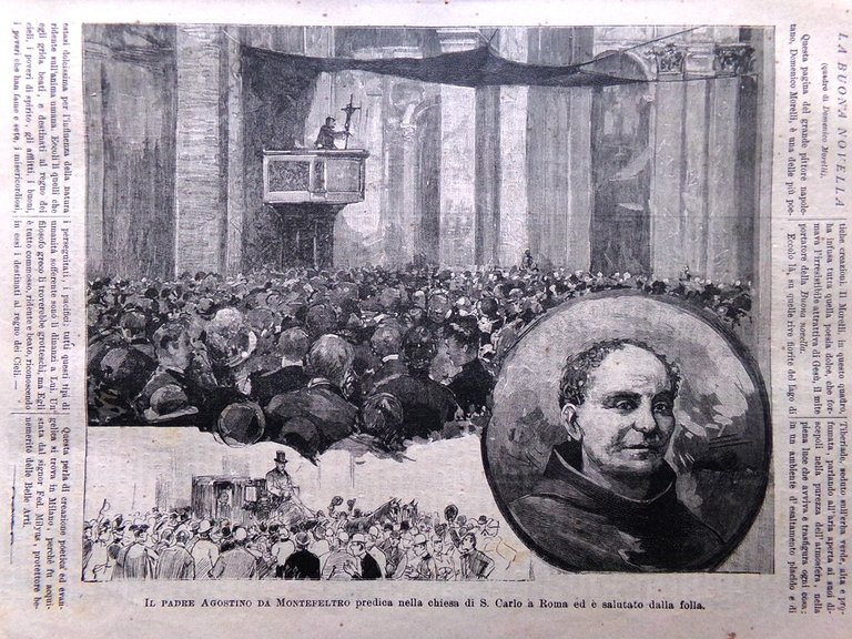 L'illustrazione Popolare 31 Marzo 1889 Santa Cecilia Agostino Montefeltro Doda