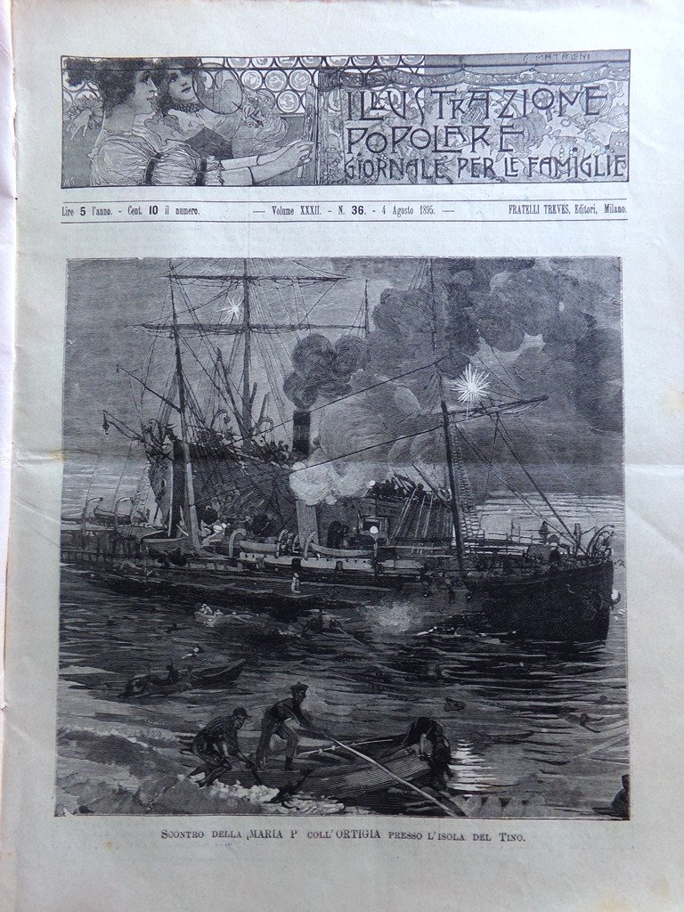 L'Illustrazione Popolare 4 Agosto 1895 Kowalewsky Stambolov Eruzione del Vesuvio