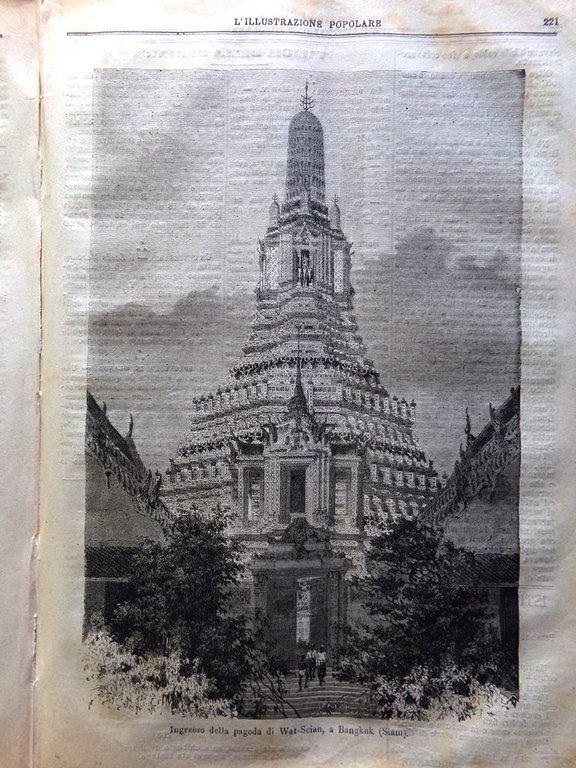 L'Illustrazione Popolare 4 Febbraio 1872 DIckens Pagoda in Siam Cattaneo …