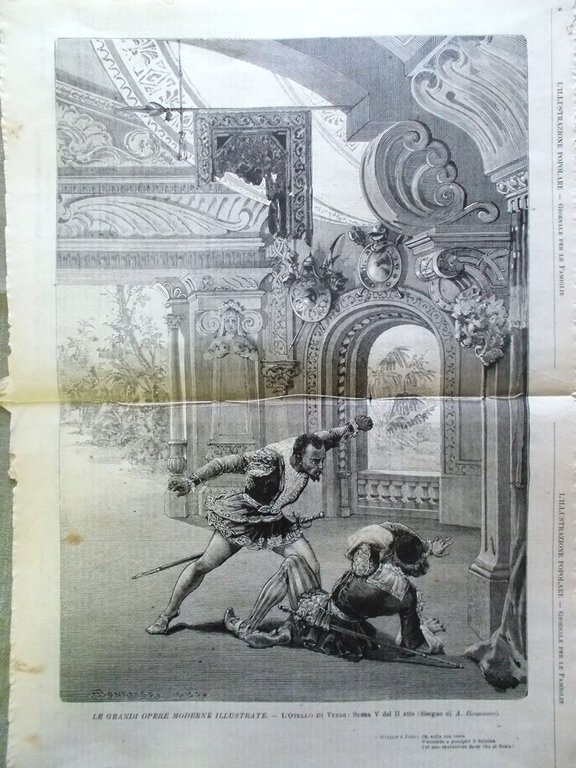 L'illustrazione Popolare 4 Gennaio 1891 Ospedale dei Poveri Milano Otello …