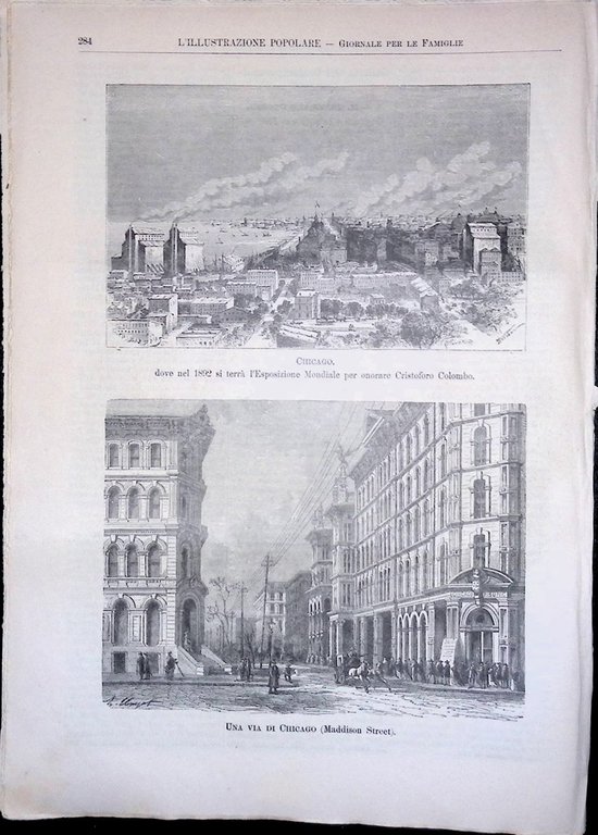 L'Illustrazione Popolare 4 Maggio 1890 Henri Stanley Giovanelli Cosenz Chicago
