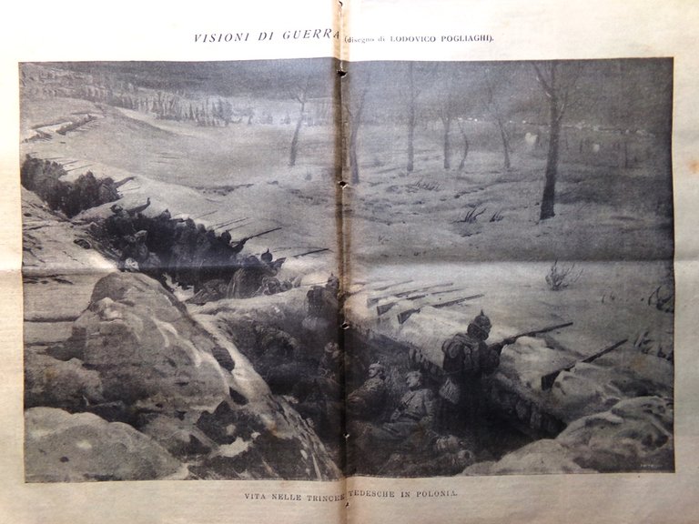 L'Illustrazione Popolare 4 Marzo 1915 WW1 Inondazioni del Tevere Mortai …