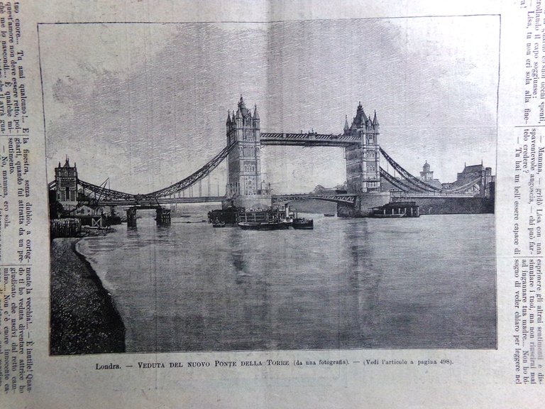 L'Illustrazione Popolare 5 Agosto 1894 Tower Bridge Carchidio Esposizione Milano