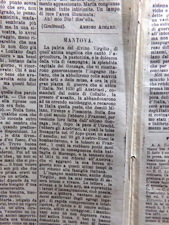 L'illustrazione Popolare 5 Gennaio 1871 Morte di Alexandre Dumas Mantova …