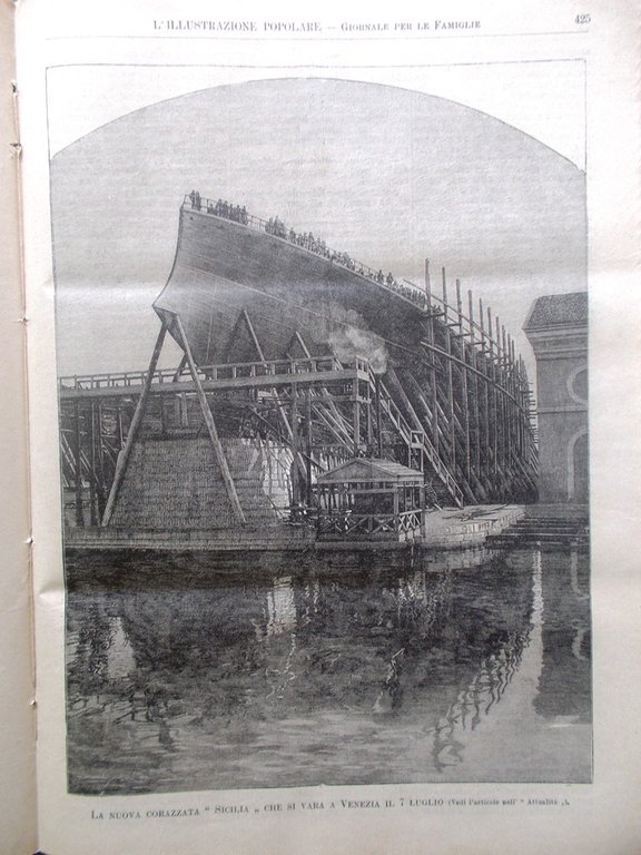 L'illustrazione Popolare 5 Luglio 1891 Munchenstein Panamick Corazzata Sicilia