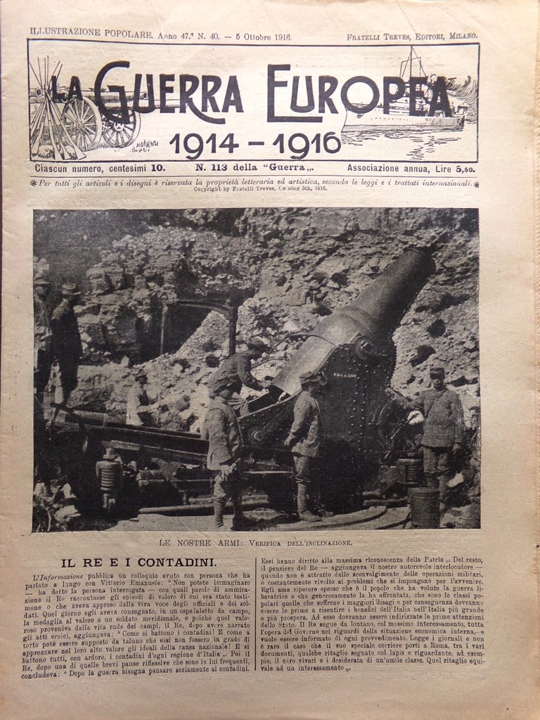 L'Illustrazione Popolare 5 Ottobre 1916 WW1 Cosmano Nordio Valle d'Ampezzo …