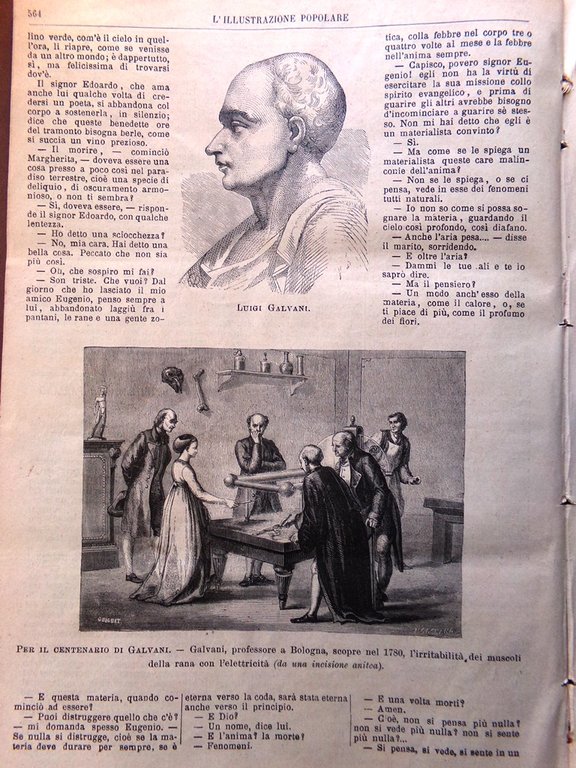 L'illustrazione Popolare 5 Settembre 1886 Centenario Luigi Galvani Arti Livorno