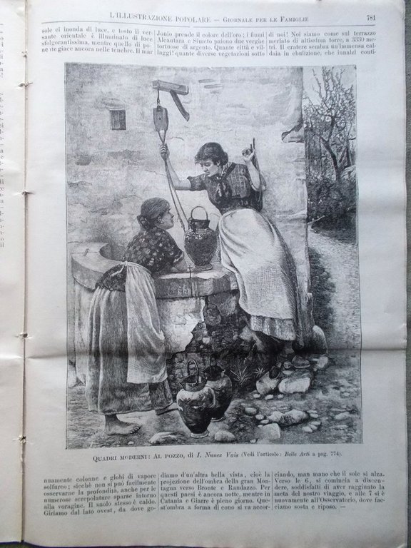 L'illustrazione Popolare 6 Dicembre 1891 Tina Di Lorenzo Etna Palermo …