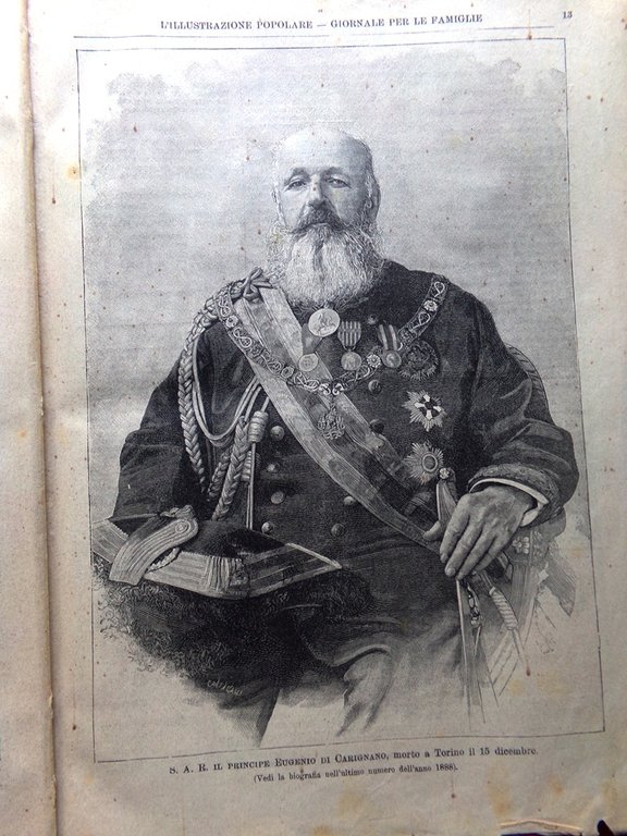 L'illustrazione Popolare 6 Gennaio 1889 Mancini Heiden Befana Polesine Eugenio