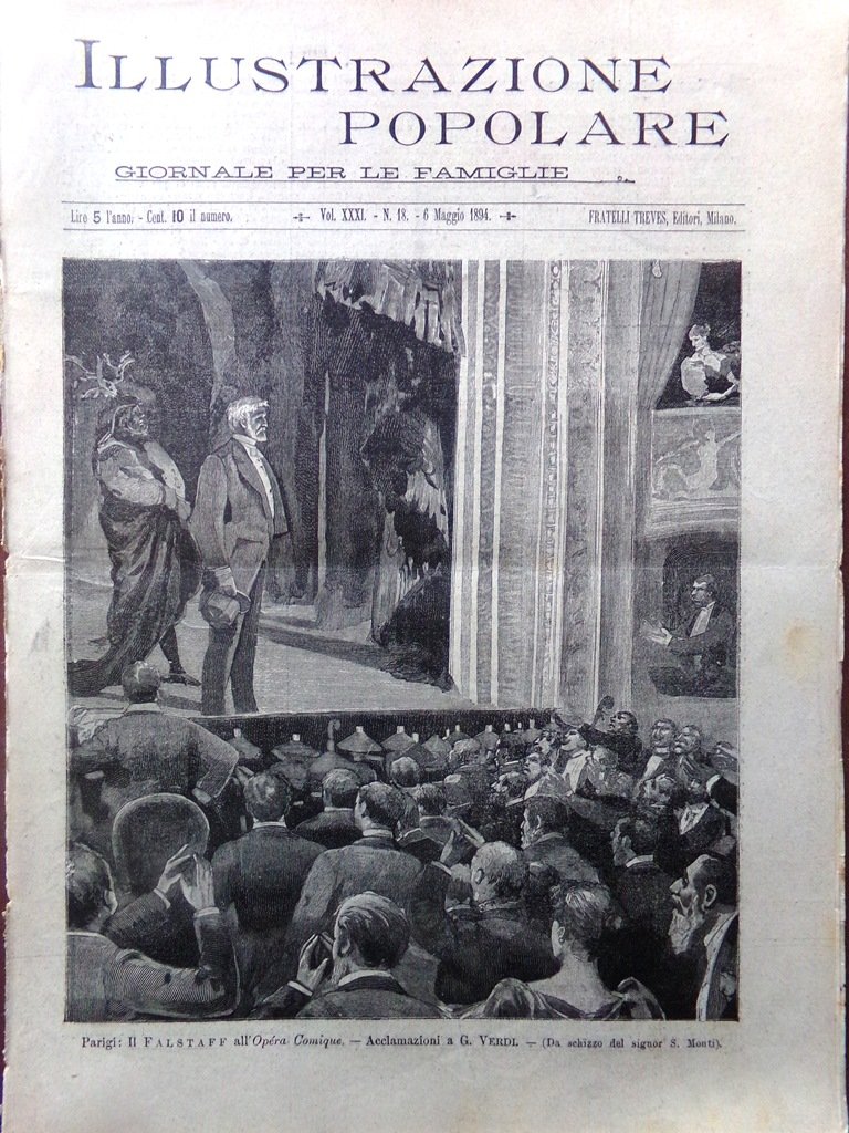 L'Illustrazione Popolare 6 Maggio 1894 Falstaff di Verdi Beato D'Avila …