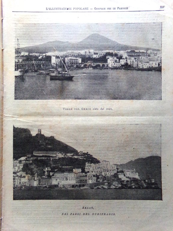 L'Illustrazione Popolare 6 Novembre 1910 Nubifragio di Amalfi Ischia Portogallo