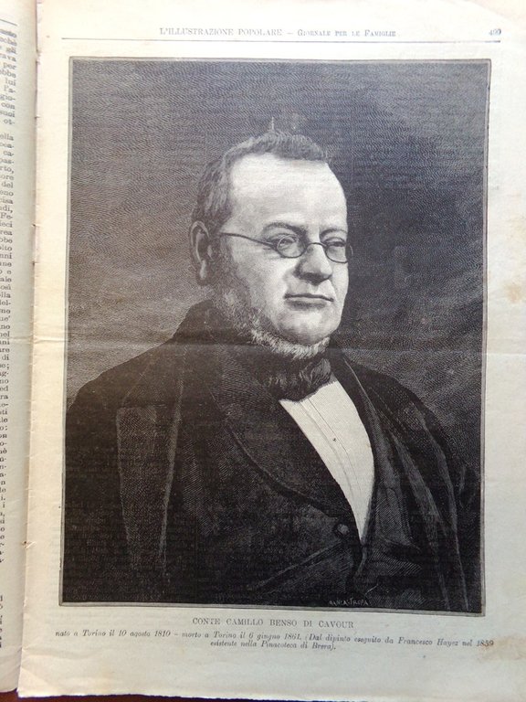 L'Illustrazione Popolare 7 Agosto 1910 Speciale Centenario Camillo Benso Cavour