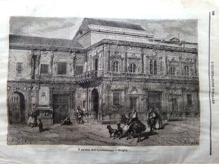 L'illustrazione Popolare 7 Aprile 1870 Municipio Siviglia Sepolture in Giappone