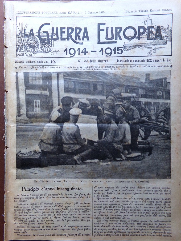 L'Illustrazione Popolare 7 Gennaio 1915 WW1 Valona Guerra Serbia Fiandre …