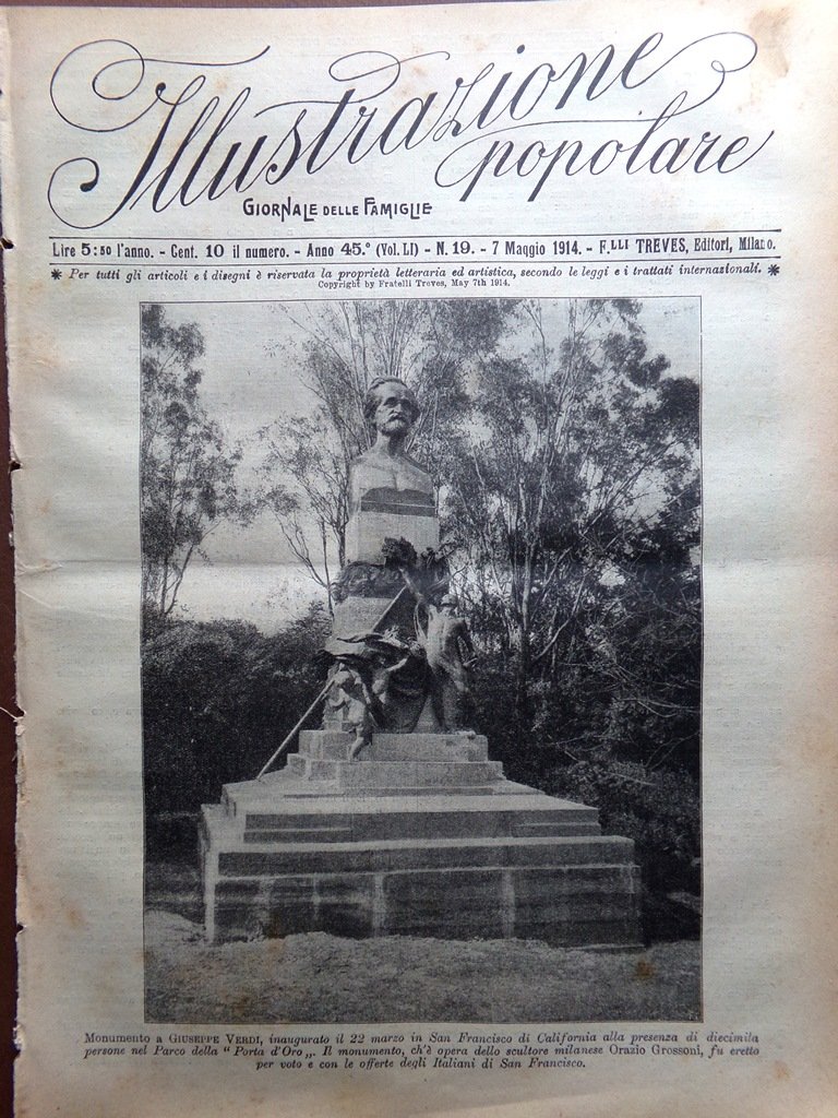 L'Illustrazione Popolare 7 Maggio 1914 Rinascita Messina Vicenza Statua Libertà