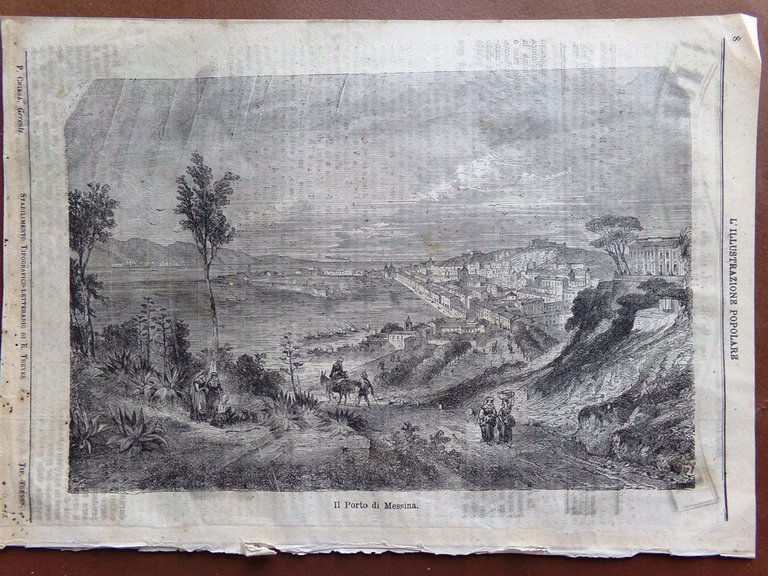L'illustrazione Popolare 7 Novembre 1869 Primo Numero Stephenson Porto Messina