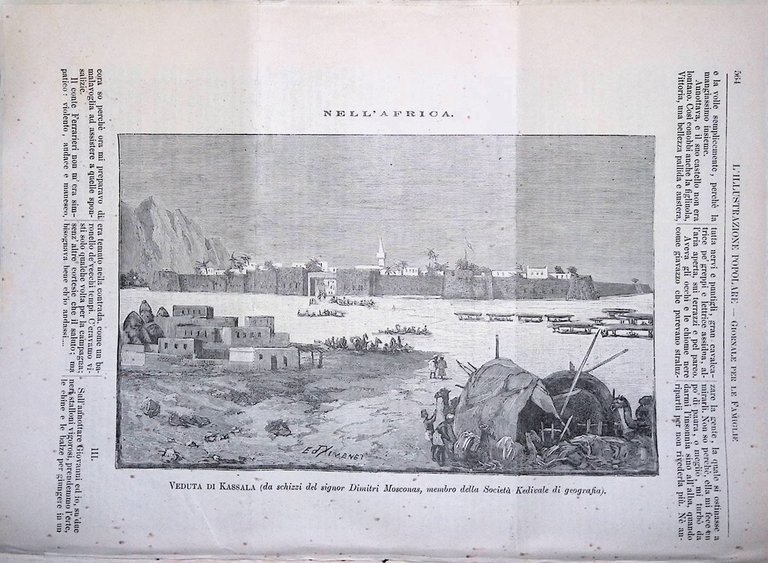L'Illustrazione Popolare 7 Settembre 1890 Kassala Dervisci Fara Macerata Rossi