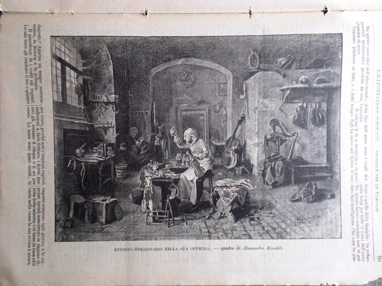 L'illustrazione Popolare 8 Dicembre 1889 Fuoco Sant'Ambrogio Canzone Napoletana