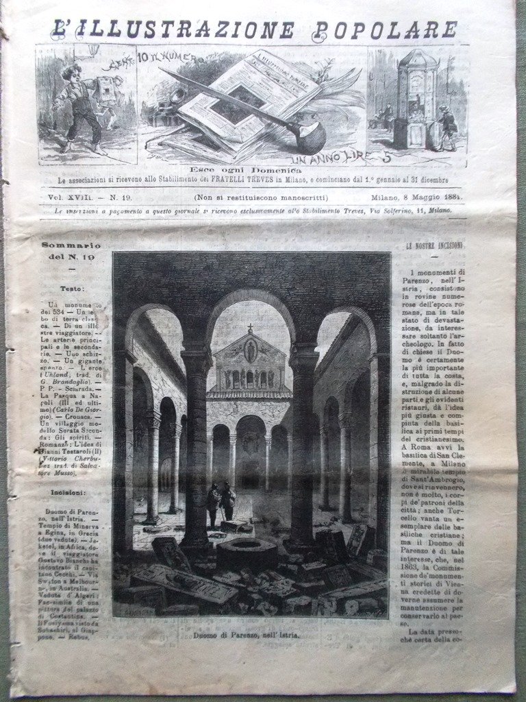 L'illustrazione Popolare 8 Maggio 1881 Monte Fuji Melbourne Duomo Parenzo …