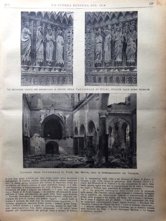 L'Illustrazione Popolare 8 Ottobre 1914 WW1 Marina Inglese Cattaro Visé …