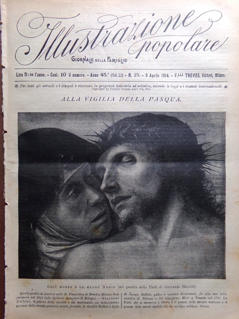 L'Illustrazione Popolare 9 Aprile 1914 Pasqua a Roma Siviglia Echegaray …