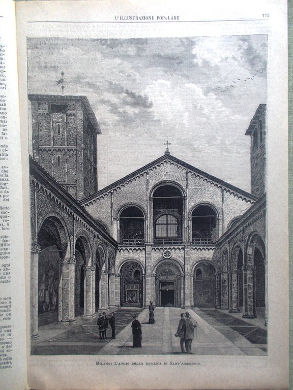 L'illustrazione Popolare 9 Dicembre 1883 Sant'Ambrogio Gessner Telefono Milano