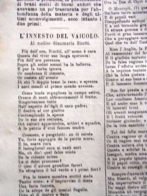 L'illustrazione Popolare 9 Febbraio 1871 Edward Jenner Arruolamento Garibaldini