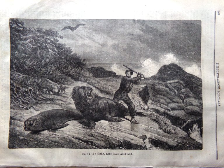 L'illustrazione Popolare 9 Gennaio 1870 Glais-Bizoin Mosca Isole Auckland Foche